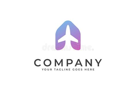 Simple Letter A Airplane Logo Design Minimal Unique Concept Stock