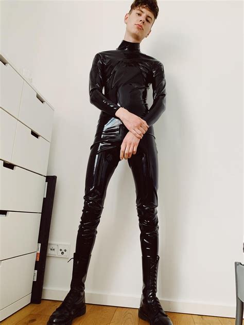 Latex Men Latex Suit Latex Pants Leather Trousers Outfit Mens