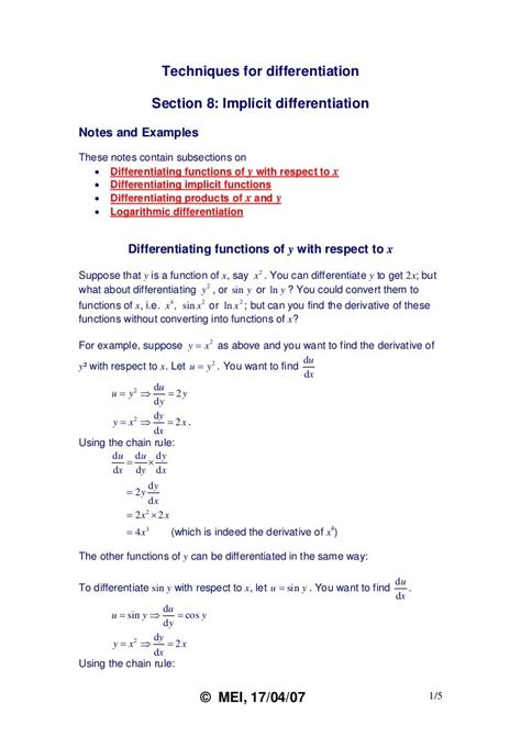 Techniques For Differentiation