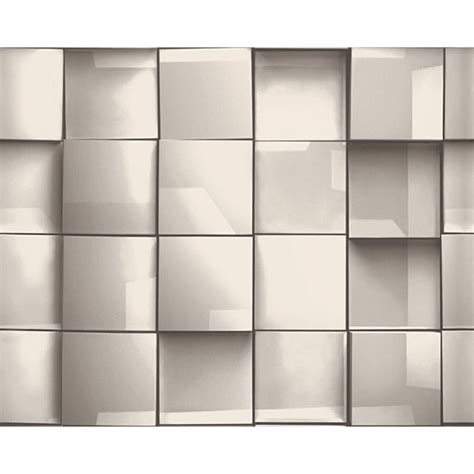 As Creation Square Tile Pattern 3d Effect Textured Non Woven Wallpaper