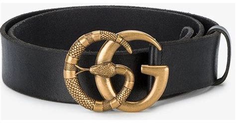 Lyst Gucci Double G Snake Buckle Belt In Black For Men