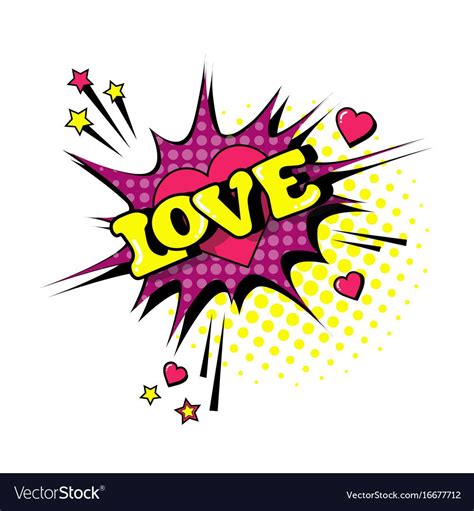 Comic Speech Chat Bubble Pop Art Style Love Vector Image On Vectorstock Pop Art Illustration