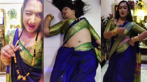 Desi Aunty Tumkaas Naagin Dance On Floor In Saree Sexy Navel Viral