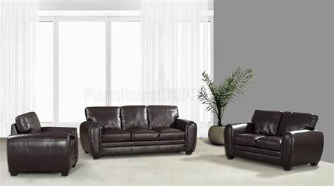 Dark Brown Bonded Leather Modern Sofa And Loveseat Woptions