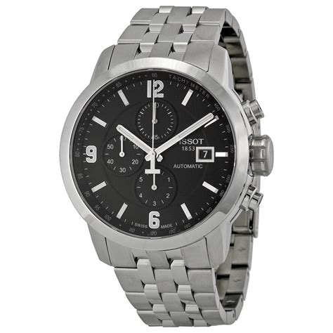 Tissot Prc 200 Automatic Chronograph Black Dial Stainless Steel Mens