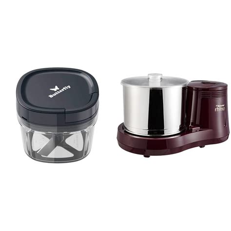 Buy Butterfly Premium Vegetable Chopper 600 Ml Blue And Butterfly Rhino Table Top Wet Grinder 2l