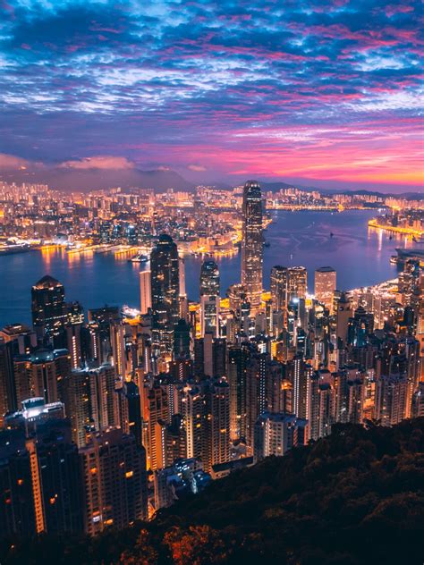Hong Kong Wallpaper 4k Cityscape Night City Lights