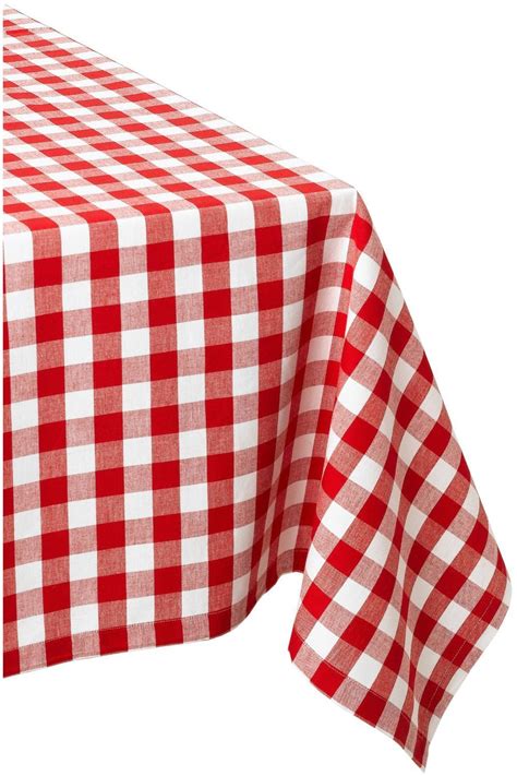 Red And White Checkered Pattern Rectangular Tablecloth X