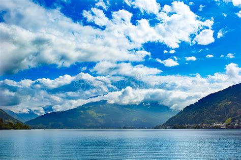 Zeller See Lake Zell Am See Austria Europe Beautiful Clouds And