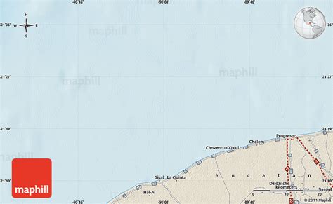 Shaded Relief Map Of Chelem