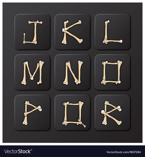 Bones Alphabets Set 2 Royalty Free Vector Image