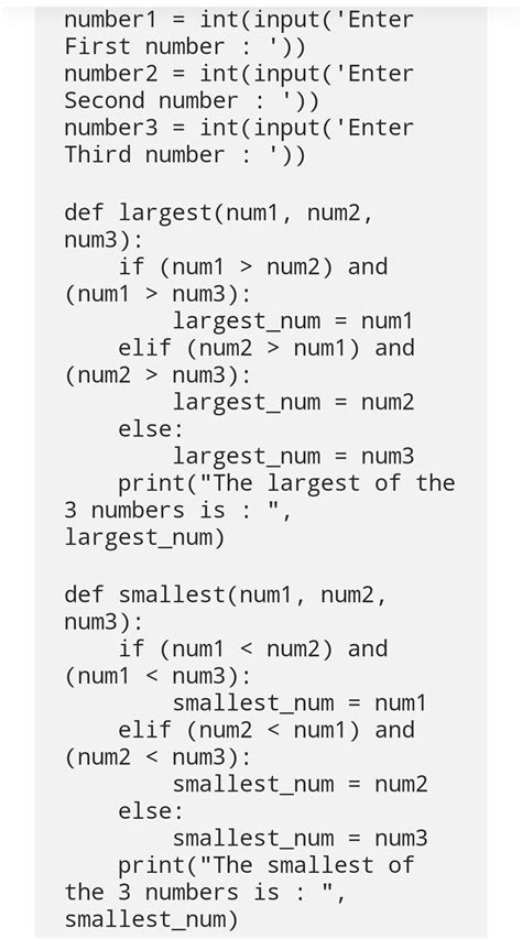 Write A Program In Python To Find The Largest And Smallest Number Among