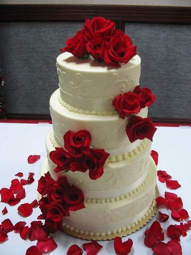 Red And White Wedding Cakes Food And Drink