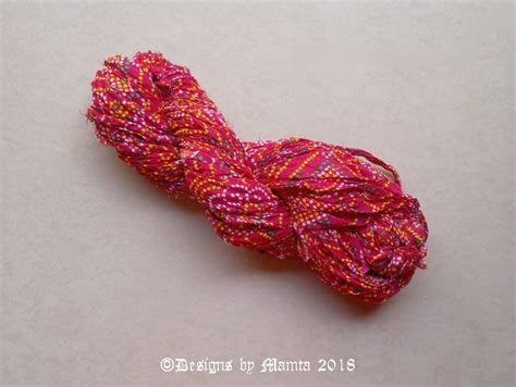 Pink Tye Dye Sari Ribbon Yarn Recycled Fair Trade Handmade Yarns