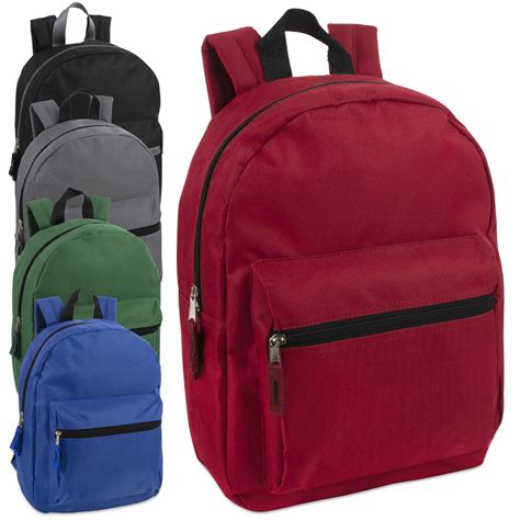 Wholesale 15 Basic Backpack 5 Assorted Colors Sku 2273643 Dollardays