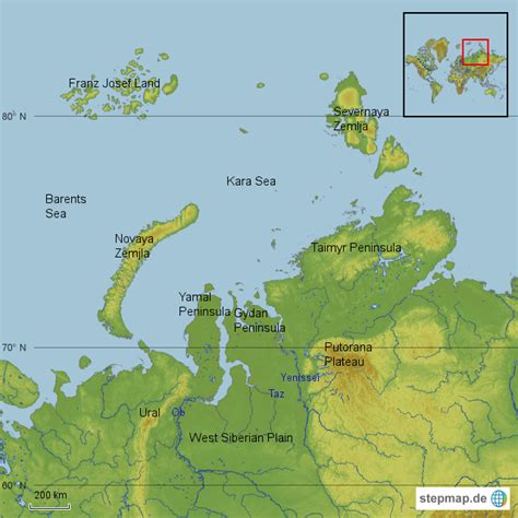 Stepmap West Siberia Landkarte Für Russland