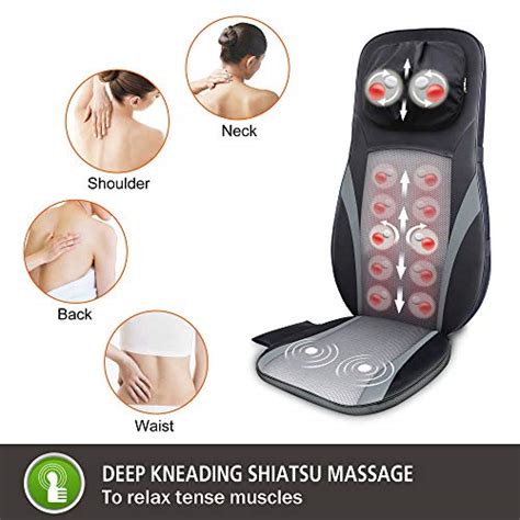 Snailax Shiatsu Back Massager With Heat Deep Kneading Massage Chair