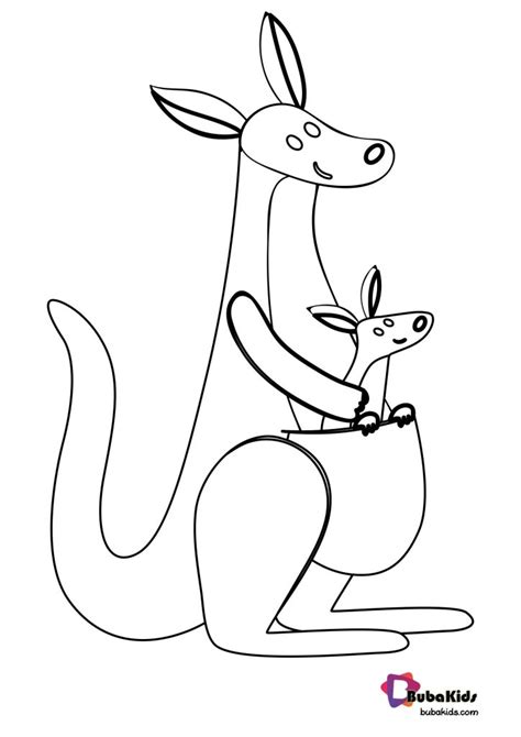 Kangaroo Coloring Page Wild Animal For Kids