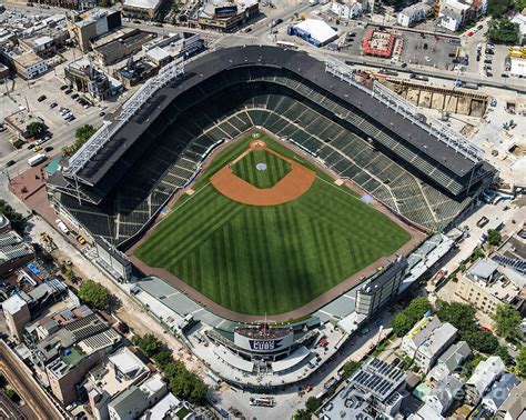 Wrigley Field In Chicago Aerial Photo Photograph By David Oppenheimer