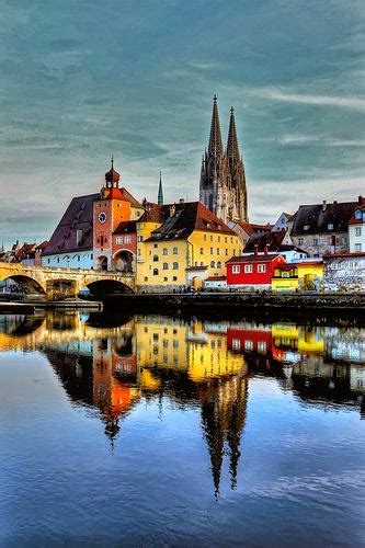 The Cathedral Of Regensburg And The Old City Gate At The Stonebridge