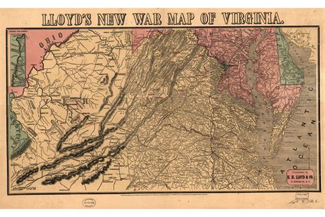 Lloyds New War Map Of Virginia Historic Civil War Map Ca1862 Ebay