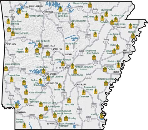 Arkansas State Parks Printable Map Arkansas State Parks