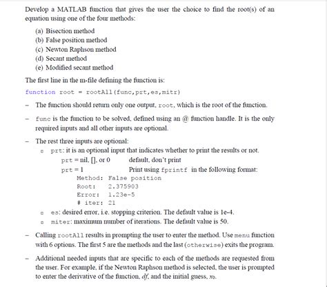 Worksheets are bisection method nonlinear equations, multiple choice test bisection method no. Develop A MATLAB Function That Gives The User The ...