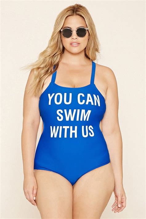 Forever 21 Forever 21 Plus Size Graphic One Piece Plus Size Plus Size Swimwear One Piece