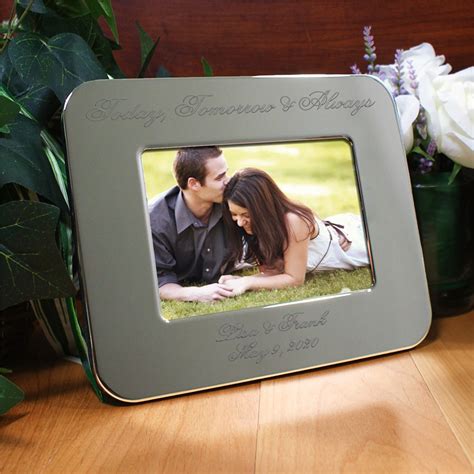 Engraved Wedding Silver Picture Frame Tsforyounow