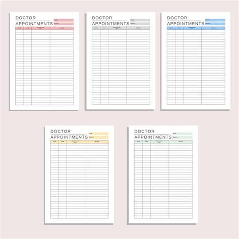 Doctor Appointments Printable Doctor Visits Tracker Health Check Up Log