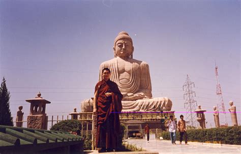 In Front Of The Great Buddha Statue At Bodhgaya Which Is 25m Tall