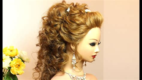 Curly Wedding Hairstyle For Long Hair Tutorial Youtube