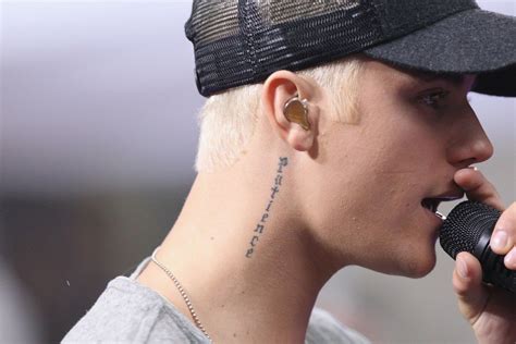 Justin Bieber Neck Tattoo Images