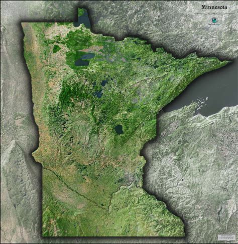 Minnesota Satellite Wall Map By Outlook Maps Mapsales Gambaran