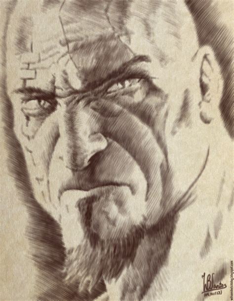 Kratos Portrait Drawing