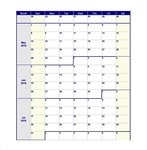 Blank 30 Day Printable Work Schedule