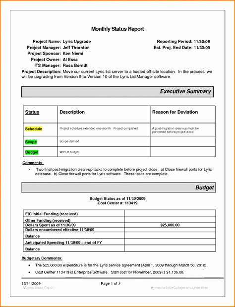 22 Project Management Status Report Template Excel Template