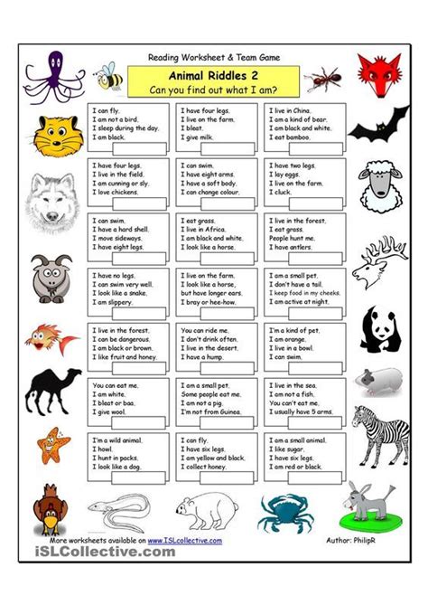 Animal Riddles 2 Medium Animal Riddles Animal Worksheets Reading