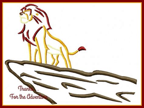 Lion Kings Simba Standing On Pride Rock Sketch Digital Etsy