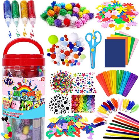 Funzbo Arts And Crafts Supplies Jar For Kids Craft Art Supply Kit For