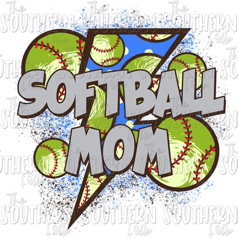 Softball Mom PNG File THE SOUTHERN FOLK