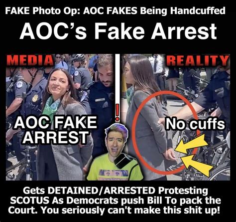 Fake Photo Op Aoc Fakes Being Arrested And Handcuffed Imgflip