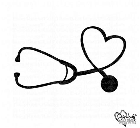 Stethoscope Heart Svg Nurse Svg Stethoscope Svg Png  Dxf File