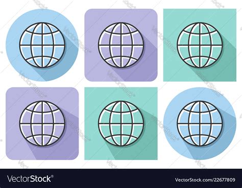 Outlined Icon Of Globe With Parallel Royalty Free Vector