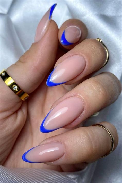 Almond Nails With Colored Tips Beauty Health