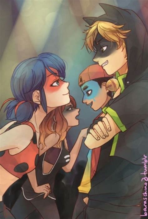 Marinette Adrien Alya And Nino Miraculous Ladybug Anime Miraculous