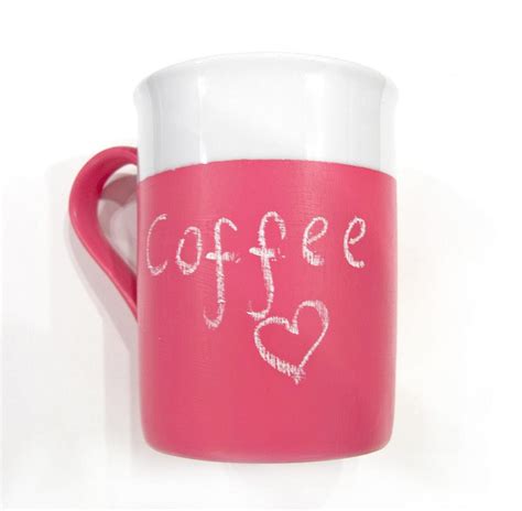 Pink And White Coffee Mug Half And Half Chalkboard Diy Mugs Mugs