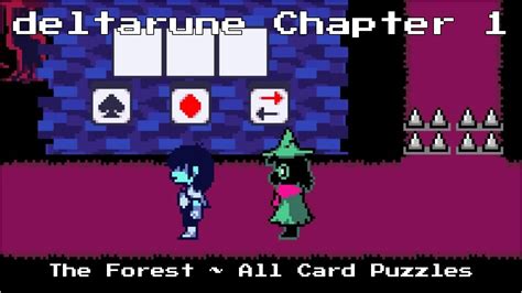 Deltarune Chapter 1 Forest ~ All Card Puzzles Youtube