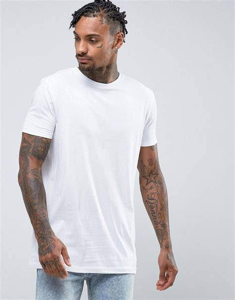 Asos Longline T Shirt With Back Print White White Tees Long A Line