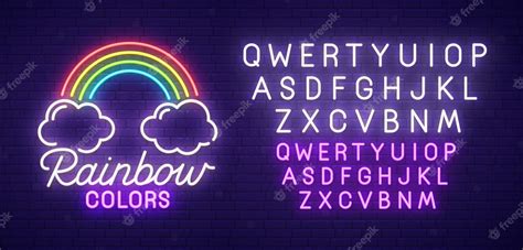 Premium Vector Rainbow Neon Sign